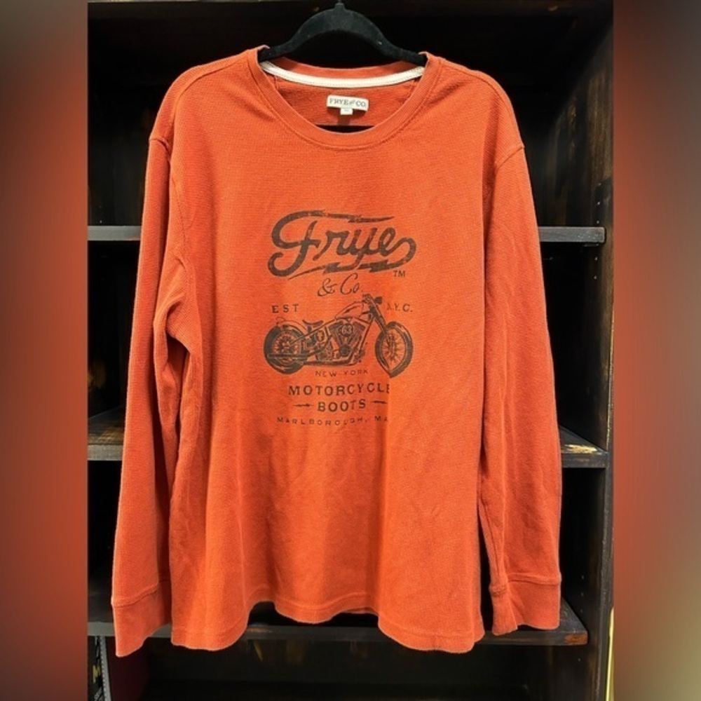FRYE & CO Red Waffle Print Long Sleeve Men’s Shirt | 3XL